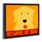 Stupell Industries Beware Of Dog Yellow & Red Floating Frame, design by Stephen Huneck